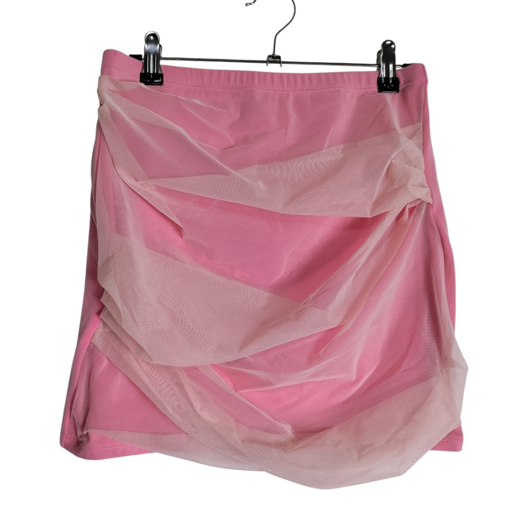 Halara Pink Draped Mesh Overlay Mini Skirt Women's Size Small Balletcore